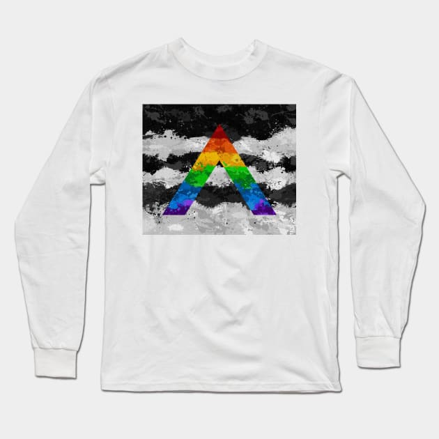 Abstract Paint Splatter LGBT Ally Pride Flag Pattern Long Sleeve T-Shirt by LiveLoudGraphics